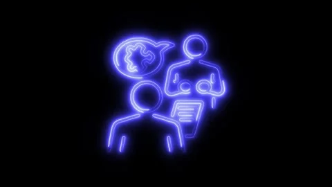 Session Outline Icon in HD Video Neon Animation 스톡 동영상 304507514