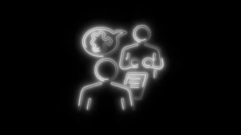 Session Outline Icon in HD Video Neon Animation Vidéo 304507518