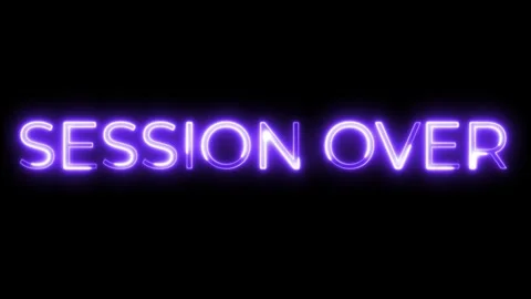 Session Over Neon Text Animation  | End Screen Motion Graphic Video stock 320880401