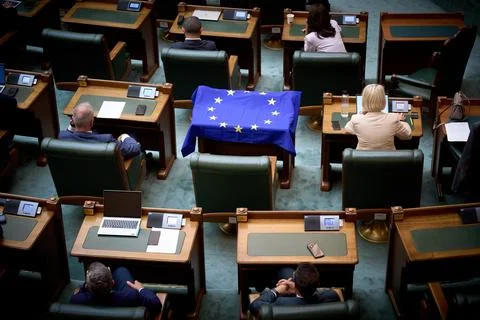 Session of the Romanian Senate, Bucharest, Romania Stock Photos