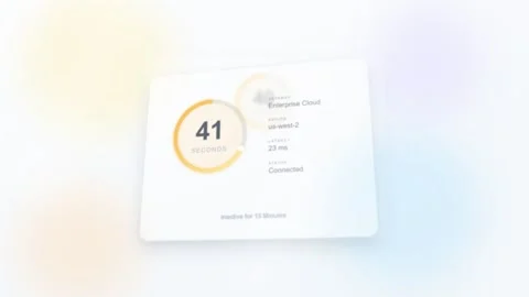 Session timeout countdown and extension notification interface. 4K Video stock 348301320