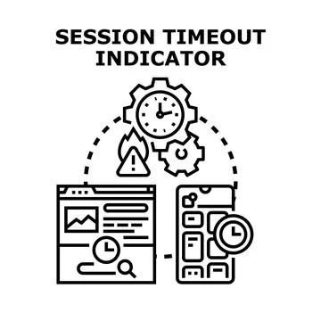 Session timeout indicator for online platforms Stock Illustration