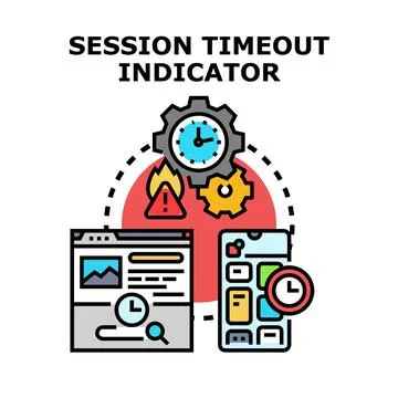 Session timeout indicator for online platforms Stock Illustration