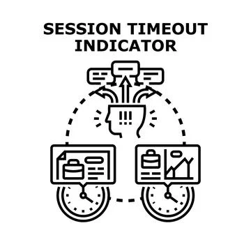 Session timeout indicator showing digital data expiration warning イラスト素材