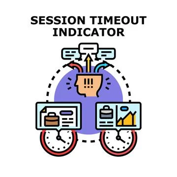 Session timeout indicator showing digital data expiration warning Stock Illustration
