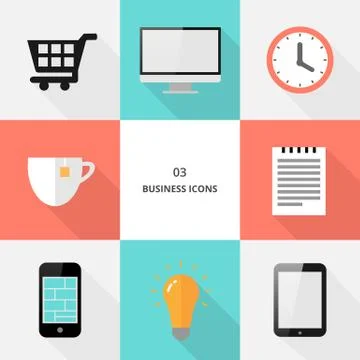Set 03 - flat design business icons Stock Illustration