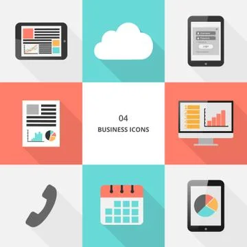 Set 04 - flat design business icons Stock Illustration