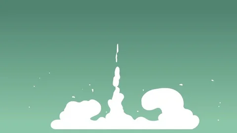 Set of 10 animations of retro rocket launch Stock Footage 72831664