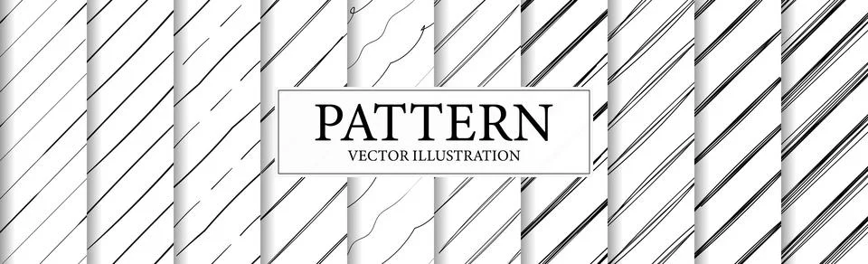 Set of 10 different abstract black and white backgrounds - Vector Stock Illustration