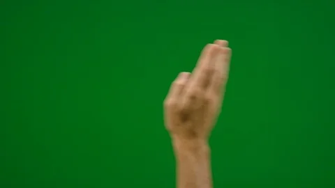 Set of 10 different full hand swipe gestures fast and slow on greenscreen Stock Footage 101361561