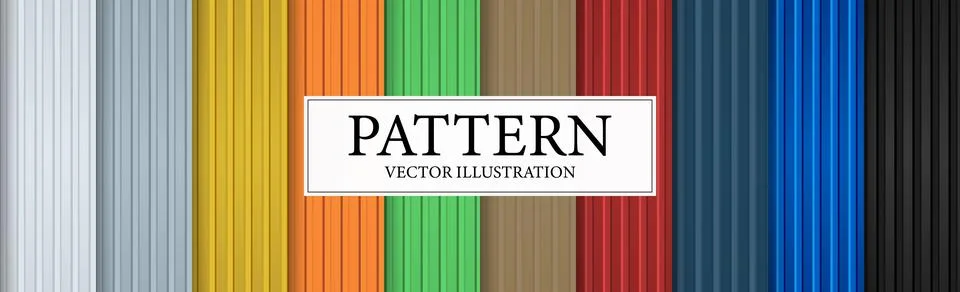 Set of 10 patterns background cargo containers of different colors - Vector イラスト素材