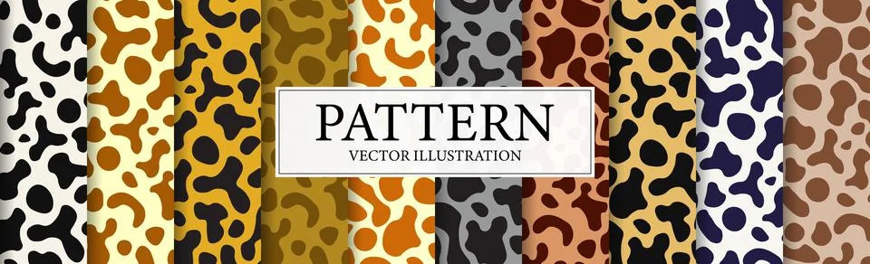 Set of 10 patterns different skin textures - Vector 스톡 일러스트
