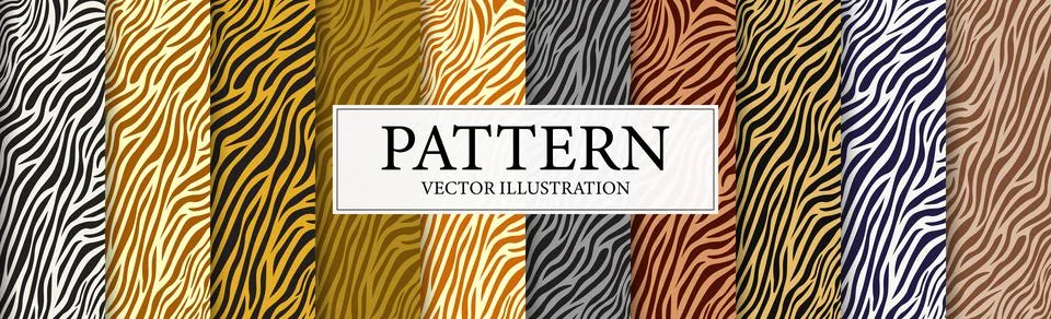 Set of 10 patterns of multi-colored Zerba skins - Vector Stock Illustration