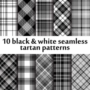Set of 10 seamless tartan pattern Stock Illustration