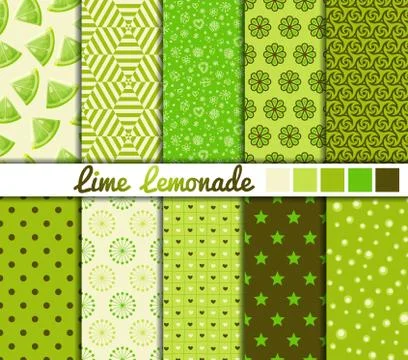 Set of 10 simple seamless patterns Stock Illustration