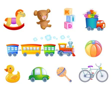 Set of 10 vector toys for kid Stock Illustration