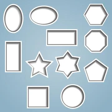 Set of 11 cut out shapes Stock Illustration