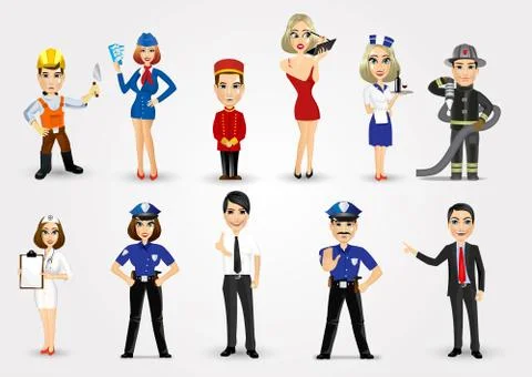 Set of 11 professions Illustrazione stock