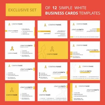 Set of 12 Up arrow  Creative Busienss Card Template. Editable Creative logo a Illustrazione stock