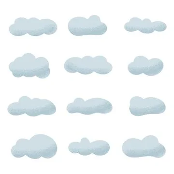 Set of 12 blocks of different shapes in the doodle style with a grunge texture Illustrazione stock