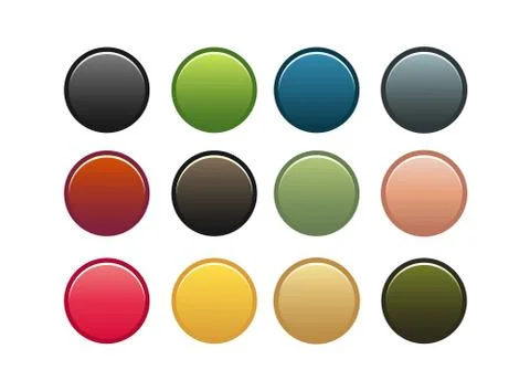 Set of 12 buttons Stock Illustration