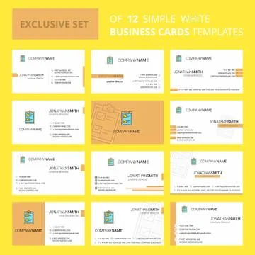 Set of 12 Check list Creative Busienss Card Template. Editable Creative logo  Stockillustratie