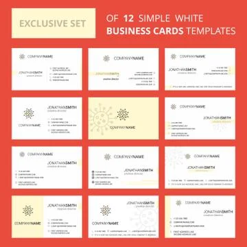 Set of 12 Chemical bonding  Creative Busienss Card Template. Editable Creativ Stock-Illustration