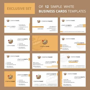Set of 12 Coconut Creative Busienss Card Template. Editable Creative logo and Stock-Illustration