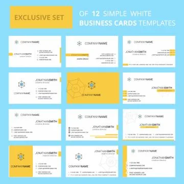 Set of 12 Code Creative Busienss Card Template. Editable Creative logo and Vi Stock Illustration
