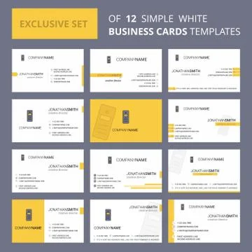 Set of 12 CPU  Creative Busienss Card Template. Editable Creative logo and Vi Stock Illustration