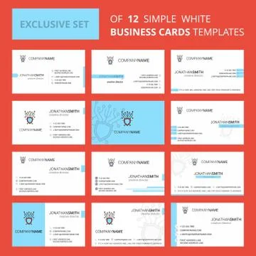 Set of 12 Cyber security  Creative Busienss Card Template. Editable Creative  스톡 일러스트