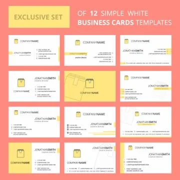 Set of 12 Database  Creative Busienss Card Template. Editable Creative logo a Stock Illustration