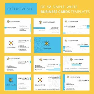 Set of 12 Dollar network Creative Busienss Card Template. Editable Creative l Illustrazione stock