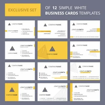 Set of 12 Error Creative Busienss Card Template. Editable Creative logo and V Stock Illustration