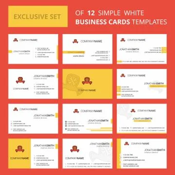 Set of 12 Ghost cap  Creative Busienss Card Template. Editable Creative logo  Stock Illustration