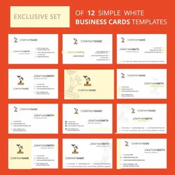 Set of 12 Ghost hand Creative Busienss Card Template. Editable Creative logo  Illustrazione stock