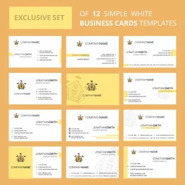 Set of 12 Hunted house  Creative Busienss Card Template. Editable Creative lo Illustrazione stock