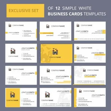 Set of 12 Hunted house Creative Busienss Card Template. Editable Creative log Illustrazione stock