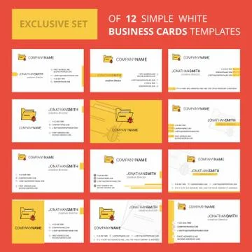 Set of 12 Infected folder  Creative Busienss Card Template. Editable Creative Stockillustratie