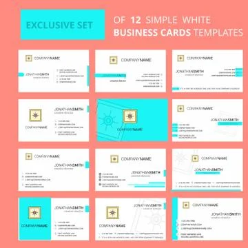 Set of 12 Locker  Creative Busienss Card Template. Editable Creative logo and Illustrazione stock