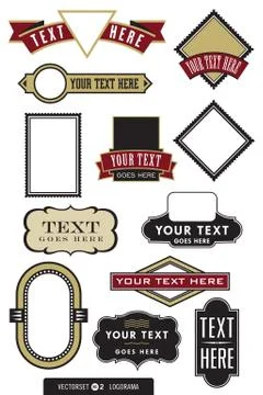 Set of 12 Logo/Label Vectors Stock Illustration