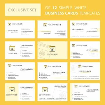 Set of 12 Medical folder  Creative Busienss Card Template. Editable Creative  스톡 일러스트
