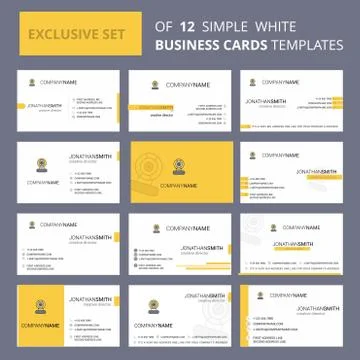 Set of 12 Microphone Creative Busienss Card Template. Editable Creative logo  Ilustración de archivo