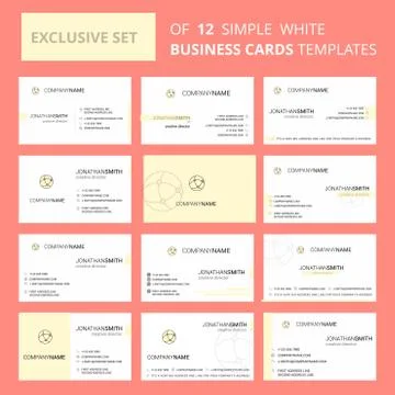 Set of 12 Network Creative Busienss Card Template. Editable Creative logo and Stock Illustration