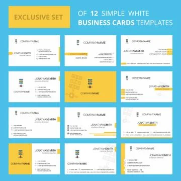 Set of 12 Networks setting  Creative Busienss Card Template. Editable Creativ Stock-Illustration