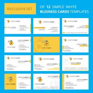 Set of 12 Perfume Creative Busienss Card Template. Editable Creative logo and Stock-Illustration