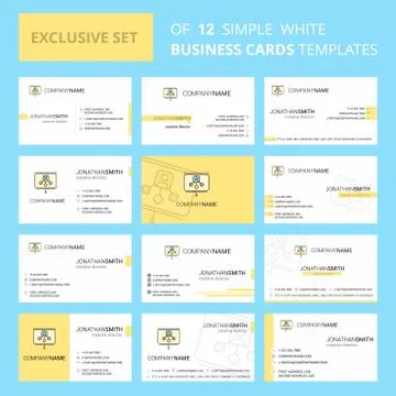 Set of 12 Presentation Creative Busienss Card Template. Editable Creative log Stock Illustration