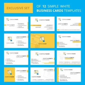 Set of 12 Protected website Creative Busienss Card Template. Editable Creativ Stock-Illustration