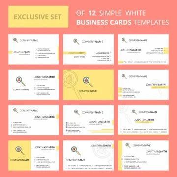 Set of 12 Search bug  Creative Busienss Card Template. Editable Creative logo Illustrazione stock