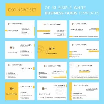 Set of 12 Secure network Creative Busienss Card Template. Editable Creative l Illustrazione stock